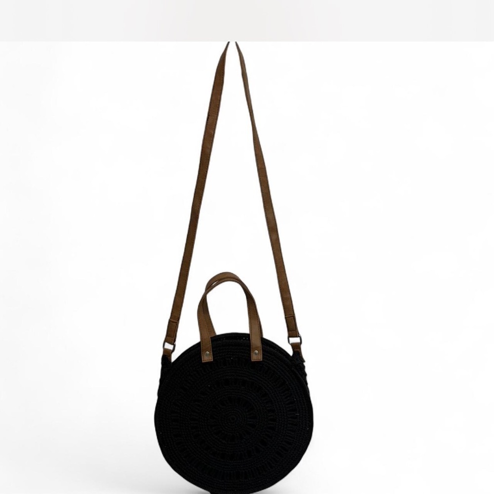 Black and Brown Women's Round Bag